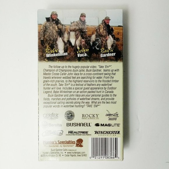 Buck Gardner Calls Take Em Volume 2 with Babe Winkelman VHS For Sportsmen Hunter - Picture 2 of 2